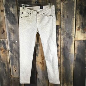 AG Adriano Goldschmied The Legging Ankle light leopard print jeans size 26R